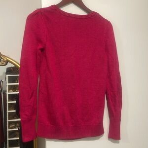 Banana Republic Sweater Womens Extra Small Hot Pink Knit Detailed Rayon Cotton